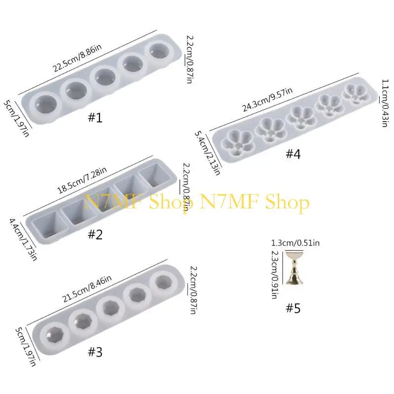 N7MF راتنج الممارسات الممارسات القاعدة القاعدة مستديرة القوالب الإبوكسي الصب لتصميم الأظافر