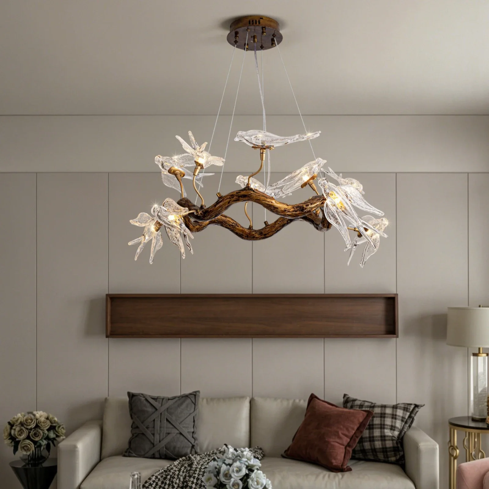 Luxury Chandeliers for Living Room Designer Swallow Pendant Lights for  Room Decor