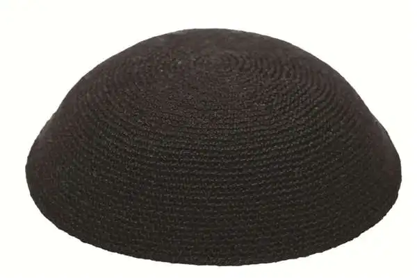 Hochwertiger, handgefertigter, schwarz gestrickter YARMULKE-KIPPAH-KIPPOT in verschiedenen Größen