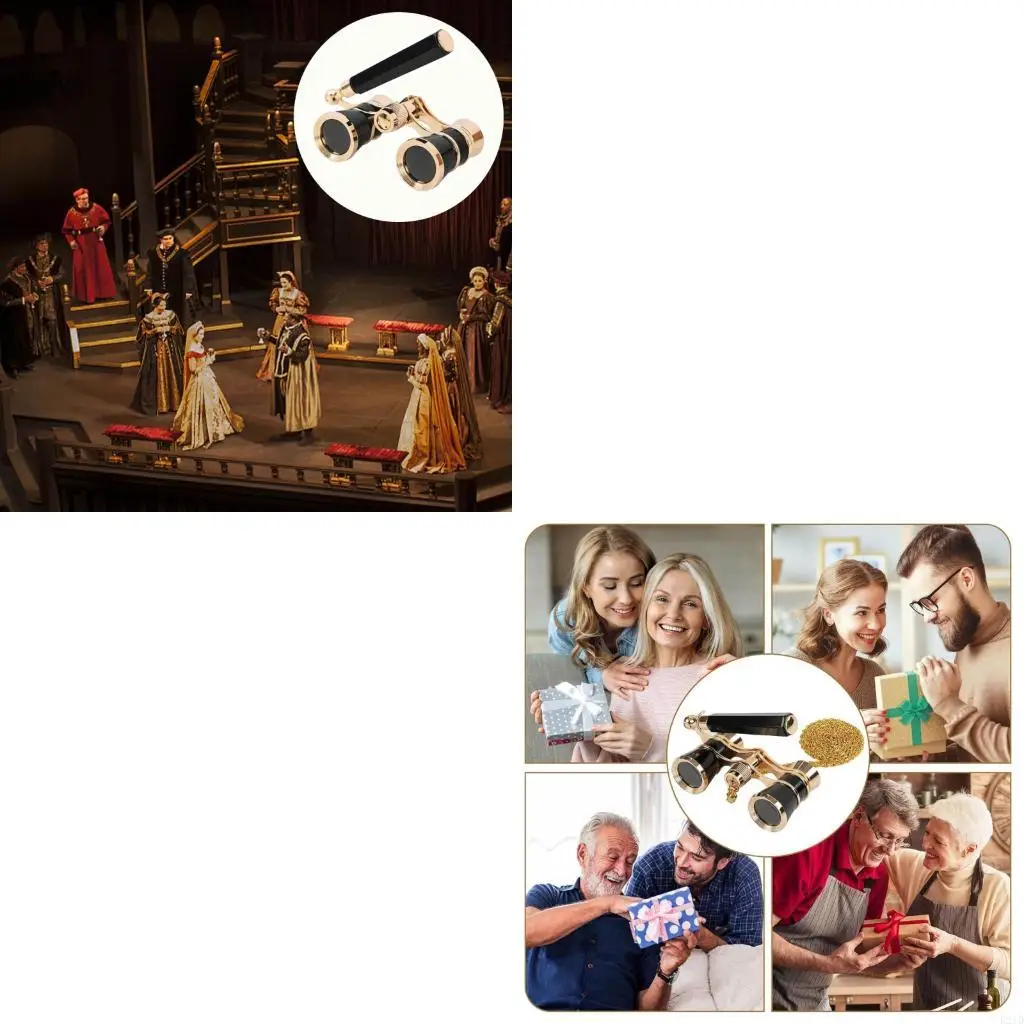 Regulable Handle Operas High Clear with Decorative Chain Retros Lens for Cultural Event