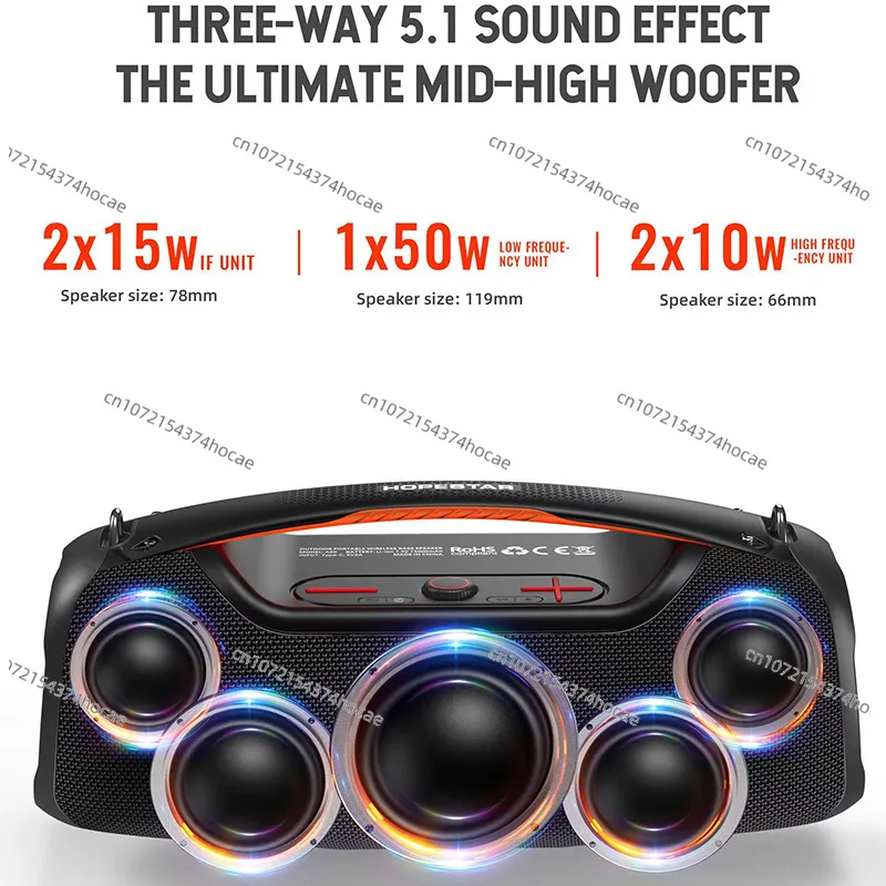 

2025 hot sale HOPESTAR-A60 Wireless Bluetooth Speaker High Power 100W Large Volume Outdoor Portable Waterproof Strap Portable