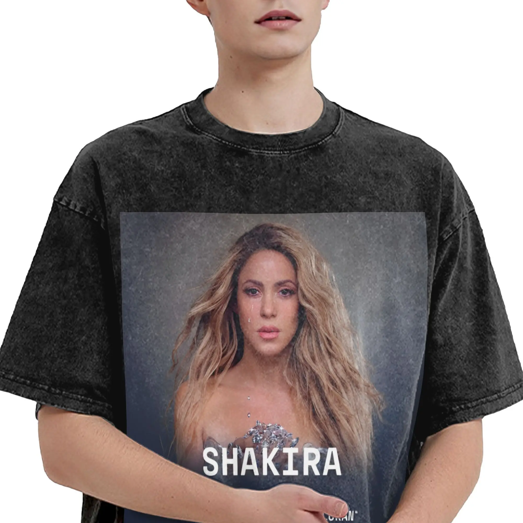 Shakira Las Mujeres Ya No Lloran T Shirts Hip Hop Washed Short Sleeve T-Shirt  Cool for Men Women Streetwear Printed Tops Tees