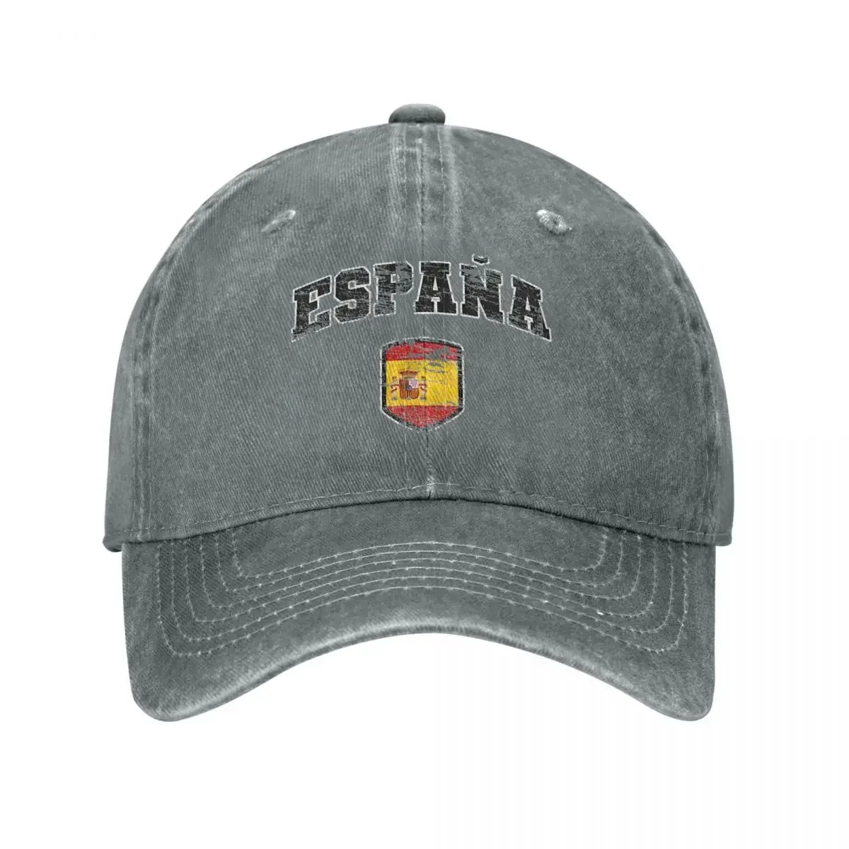 Espana Spain With Spanish Flag Men Women Baseball Caps Shield Textured Distressed Washed Hats Cap Vintage Outdoor Snapback Hat