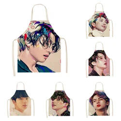 Women's kitchen apron Natural and Animal Styles Restaurant chef barber barman waterproof apron for menand child painting apron