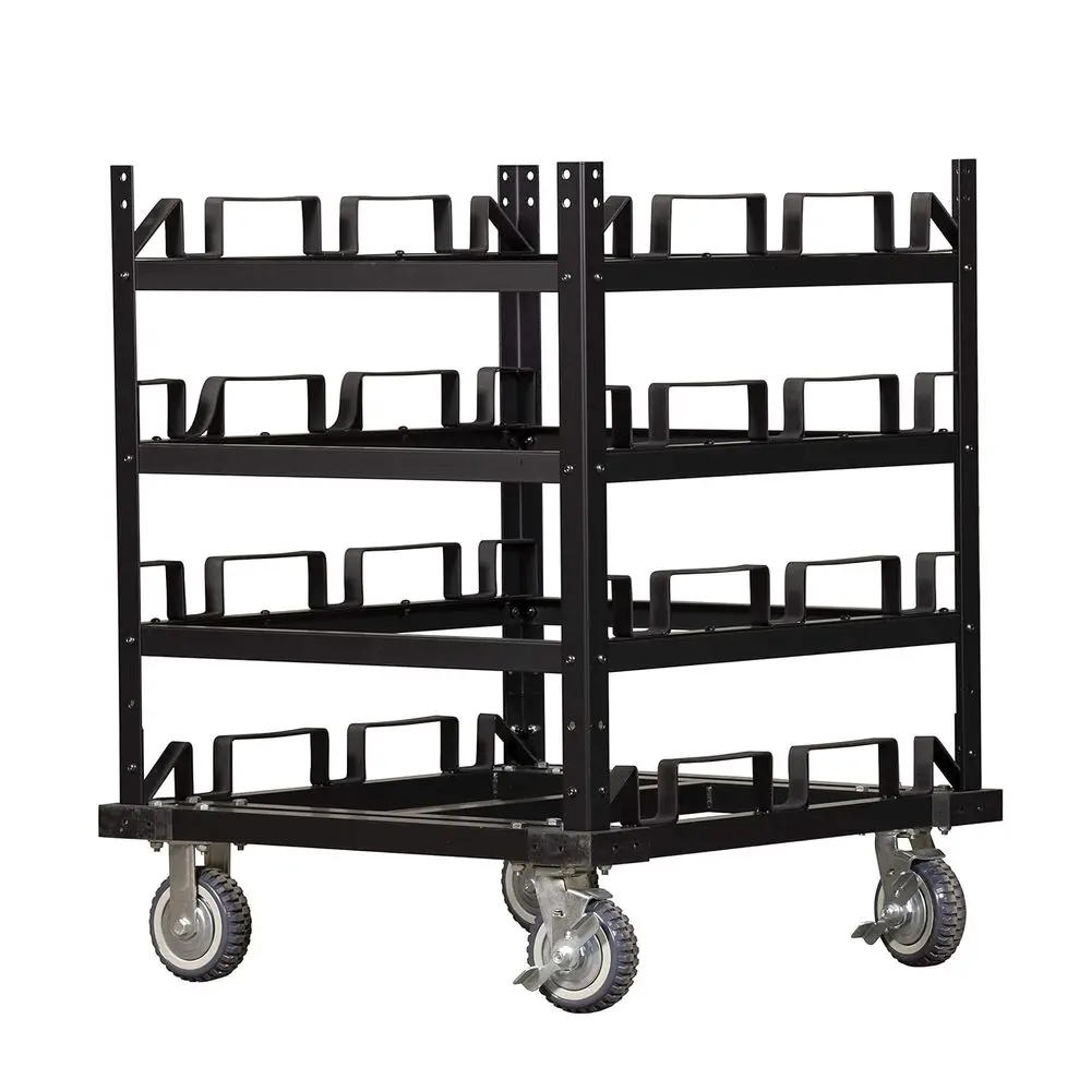 

12-Post Industrial Cart with Padded Storage, Locking Wheels, and Safety Features