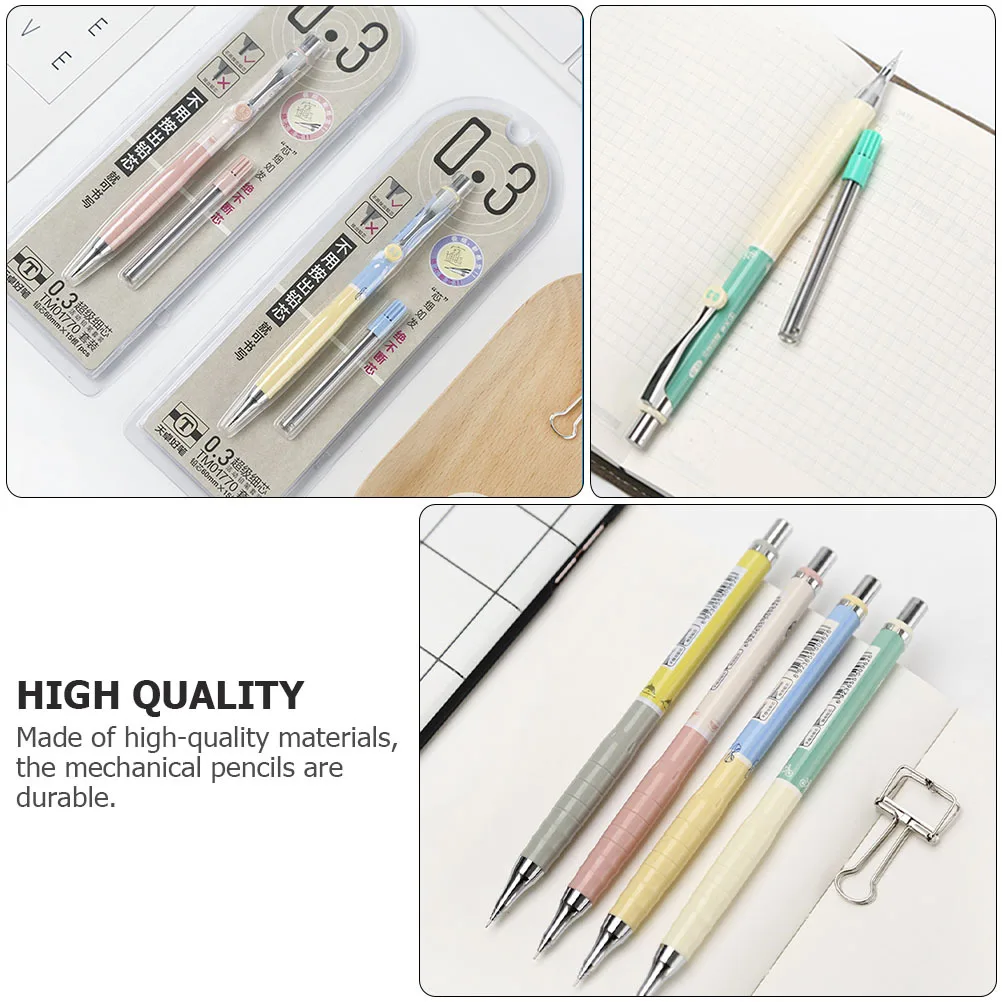 

2Sets 0.3mm Mechanical Pencil Set Automatic Lead Pencil Non-Slip for Drawing Writing Office Use Automatic Lead Pencils