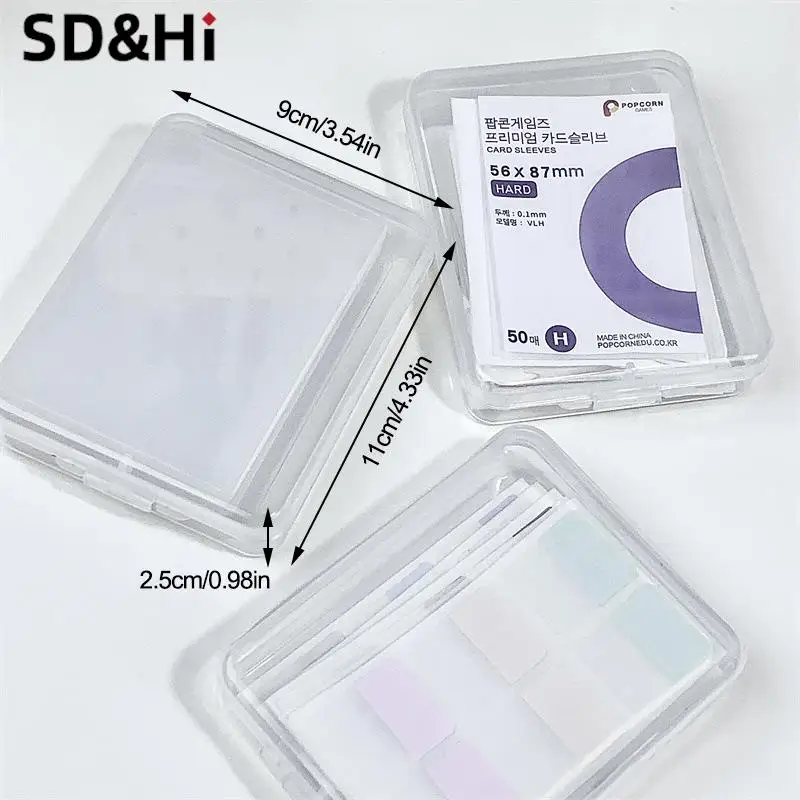 1pc 11x9x2.5cm Transparent Storage Box Card Holder Sticker Stationery Film Classification for Craft Supplies