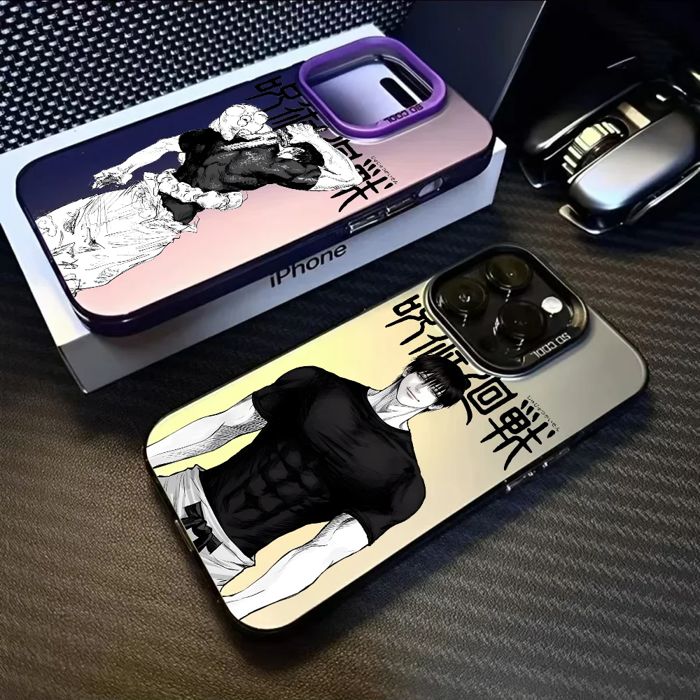 J-Jujutsu Kaisen Fushiguro Toji Phone Case For iPhone 16 15 14 13 12 11 Pro Max Black Purple Matte Soft Candy Abrazine Funda