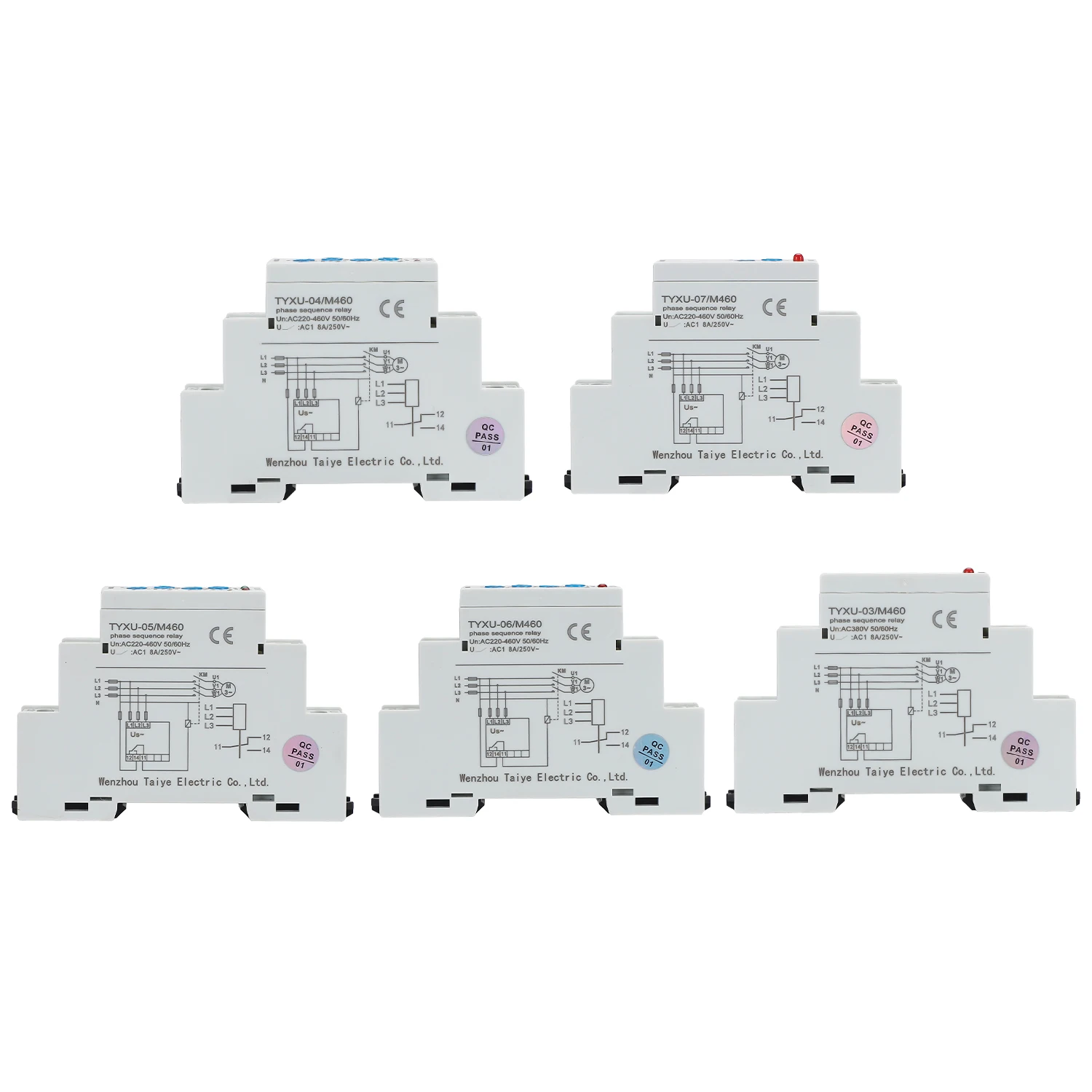 TYXU 3 Phase Voltage Protection Relay Phase Sequence Phase Failure Protection Relay 5A 8A 1SPDT 2SPDT