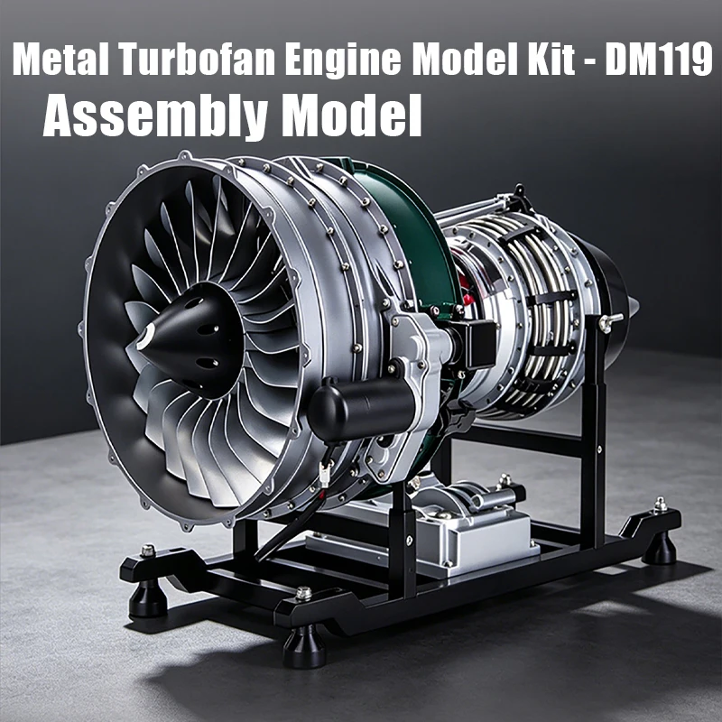 DM119 Aviation Turbofan Engine Model Kit - Metal Jet Electric Engine Assembly Toy