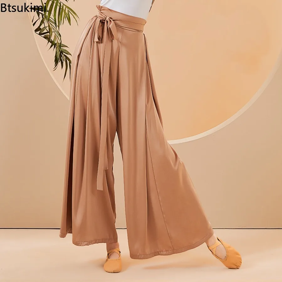 

Women's Elegant High Waist Modern Dance Pants Professional Practice Clothes Classical Chinese Dance Pants Performance Costumes
