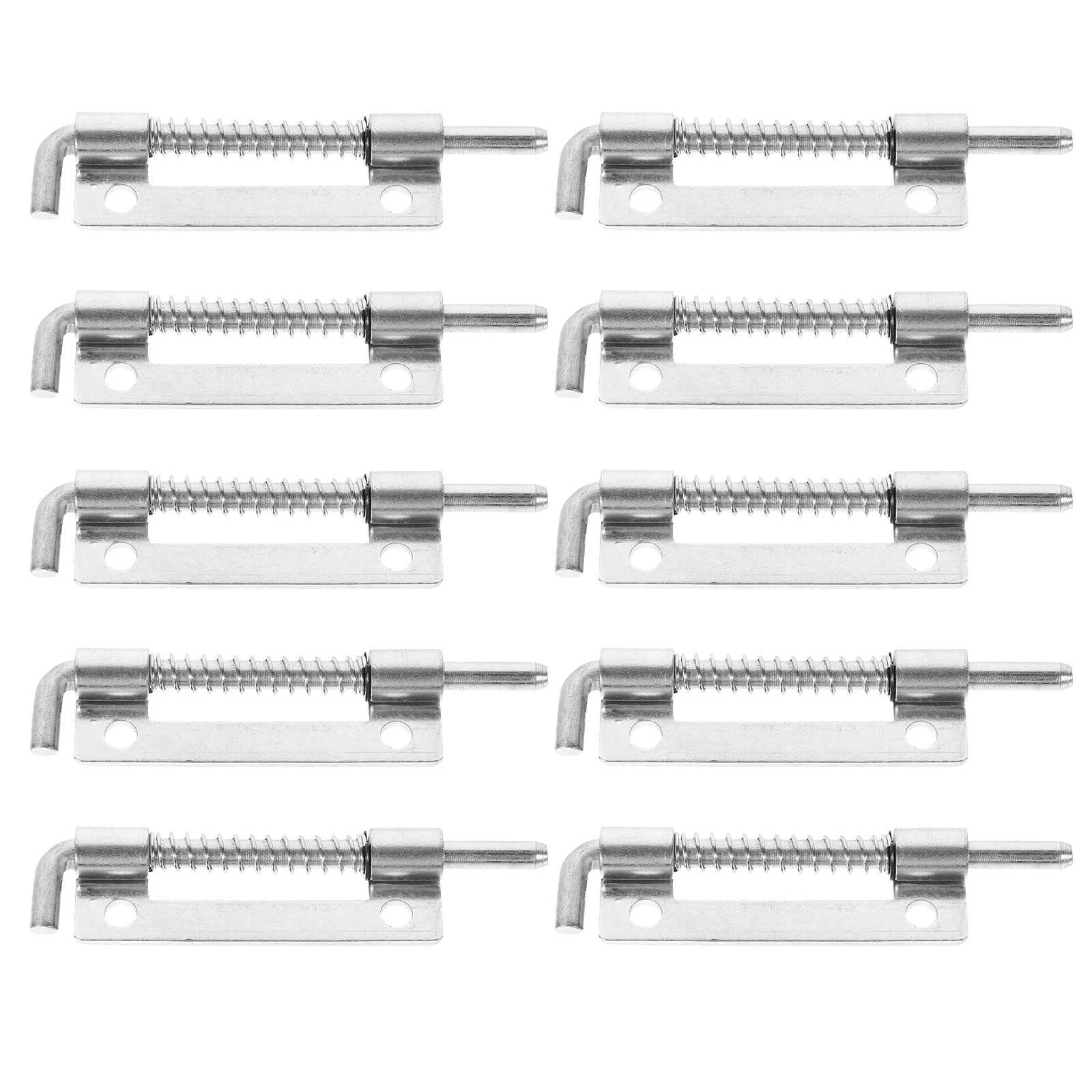 

10Pcs Spring Latch Galvanized Iron Barrel Bolt Latch Spring-Loaded Plunger Door Lock for Cabinets Gates Garage Trailer
