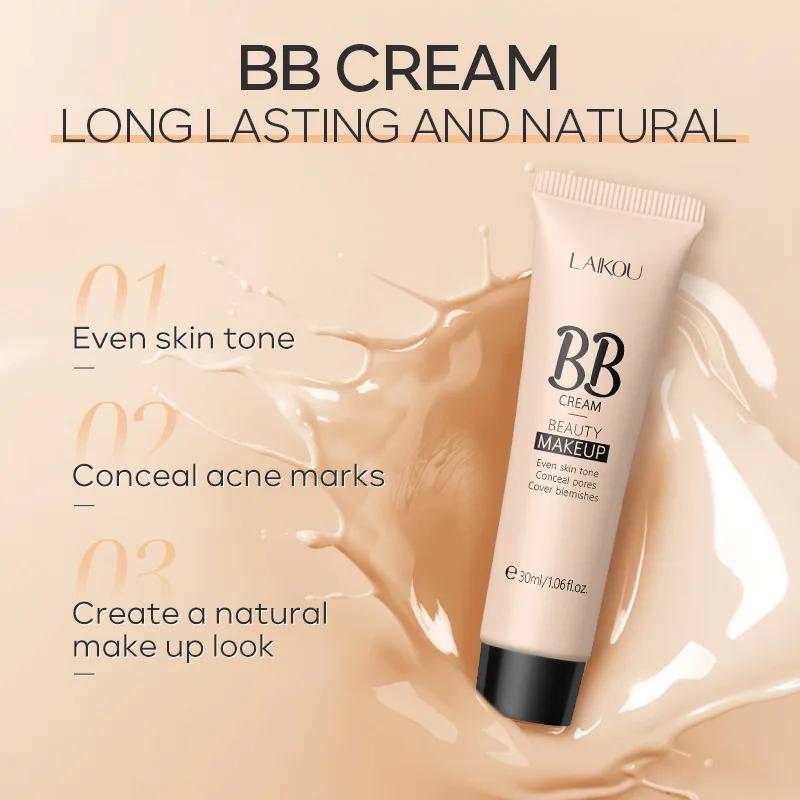 LAIKOU BB Cream Base per il viso fondotinta liquido trucco Waterproof Long Lasting Facial Concealer crema sbiancante trucco coreano