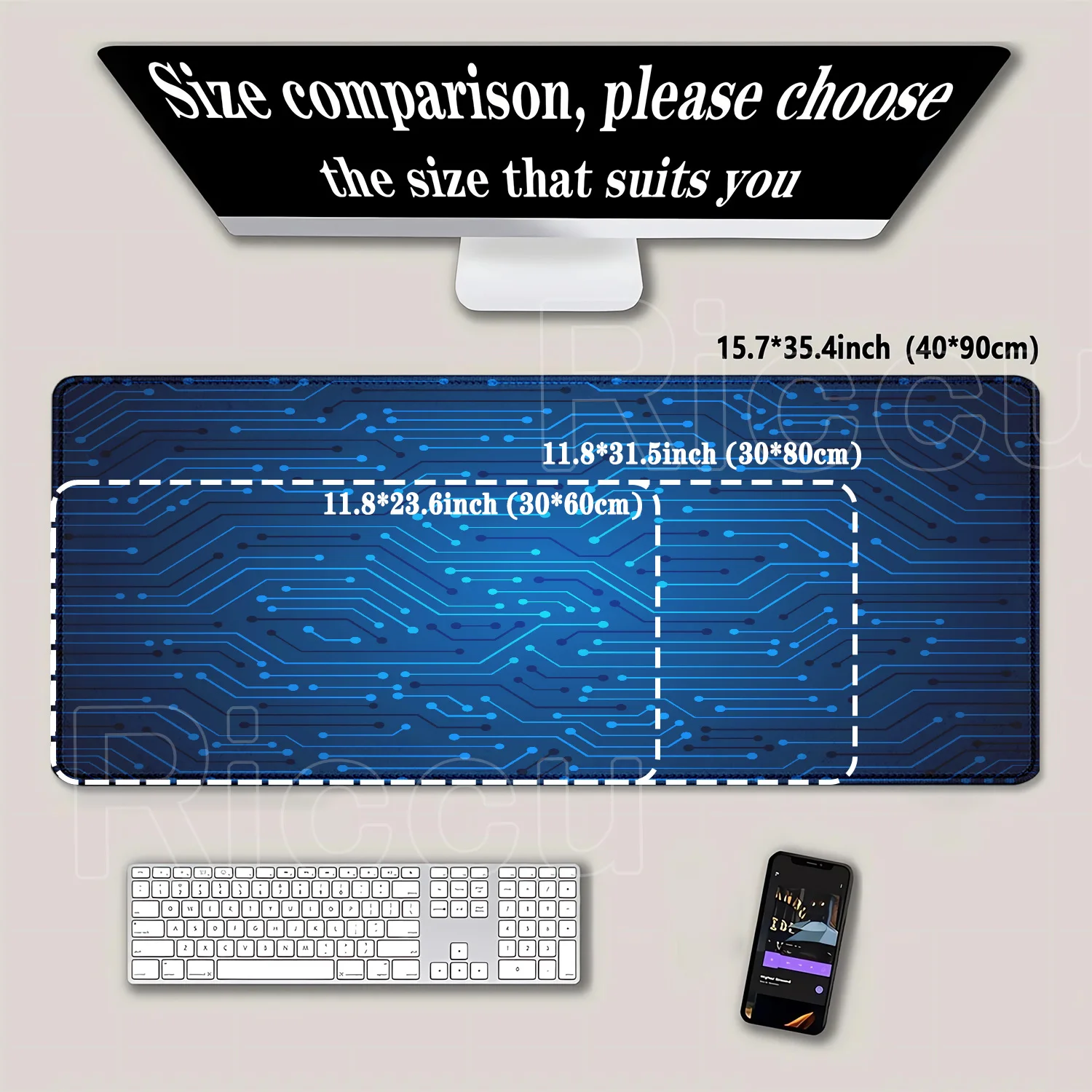 ภายในเมนบอร์ด Circuit Board แผ่นรองเมาส์คีย์บอร์ดขนาดใหญ่ Anti-SLIP Mousepad เบาะรองนั่งอุปกรณ์สํานักงานโต๊ะ