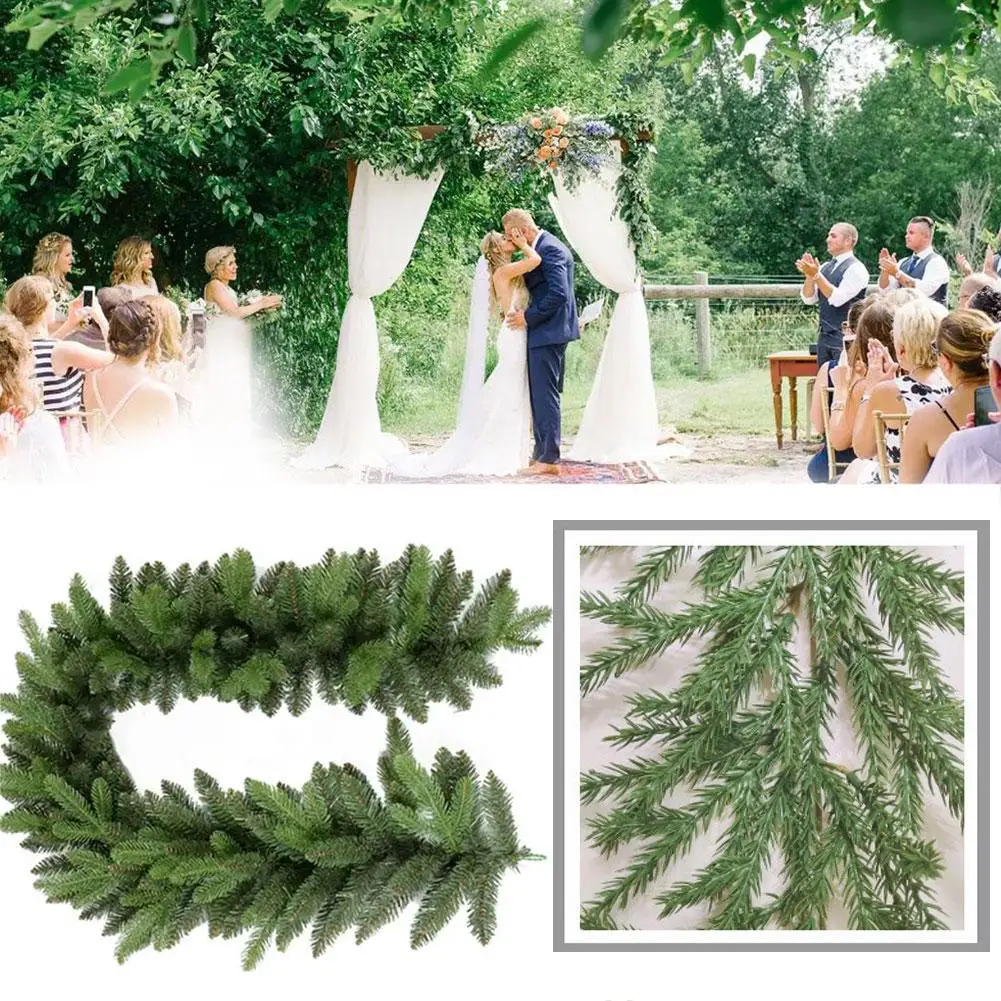 

150cm Christmas Pine Cypress Garland Artificial Greenery Wreath Vine Rattan Christmas Decoration Holiday Indoor Outdoor Decor