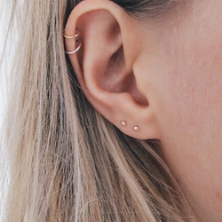 VISUNION diameter 3MM ball small stud earring for women simple stainless steel earrings set fashion jewelry