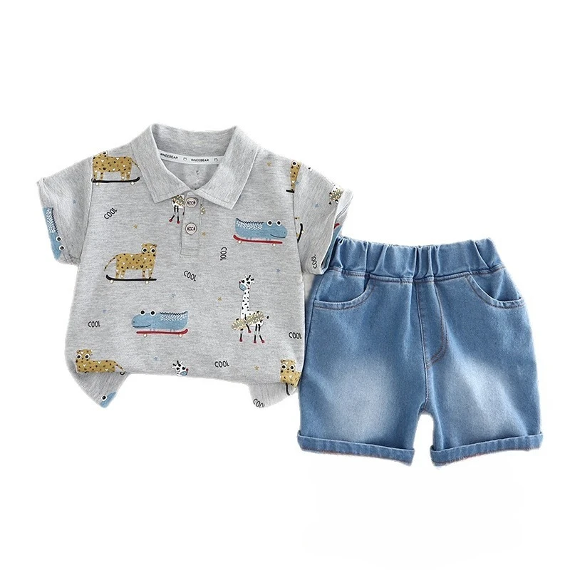 

New Summer Baby Boys Clothes Suit Children Short Sleeved T-Shirt Shorts 2Pcs/Sets Infant Casual Cartoon Costume Kids Tracksuits