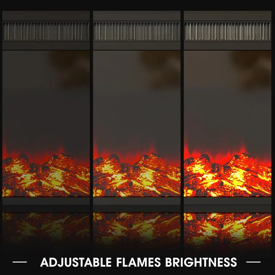 23 Electric Fireplace Insert for Recessed Installation with Low Noise Operation Remote Control Featuring Timer Function Touch S
