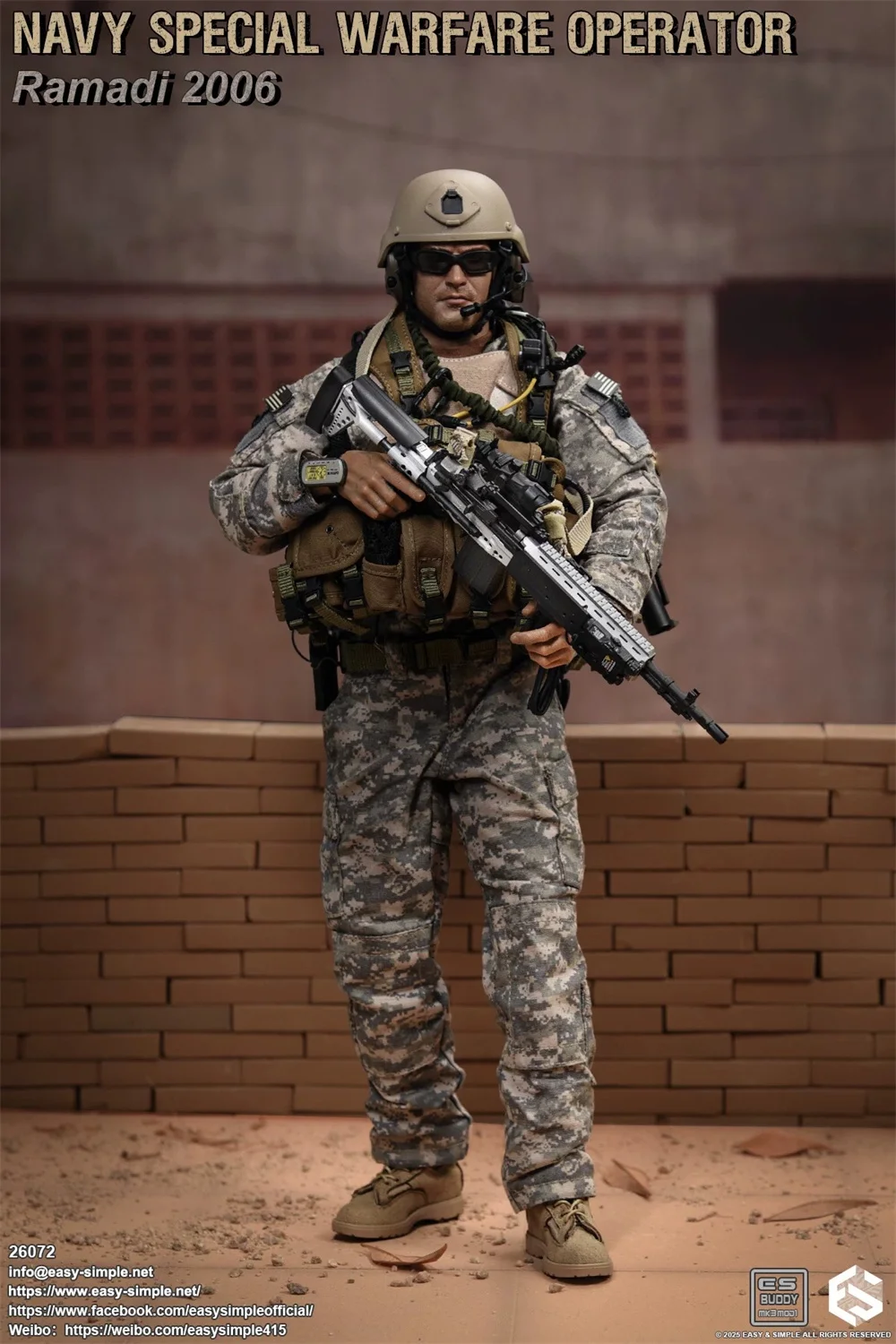 

In Stock For Sale Easy&Simple ES 26072 US. Soldier Doll Operation Unit Full Set Moveable Action Figure About 12" Gift For Fans