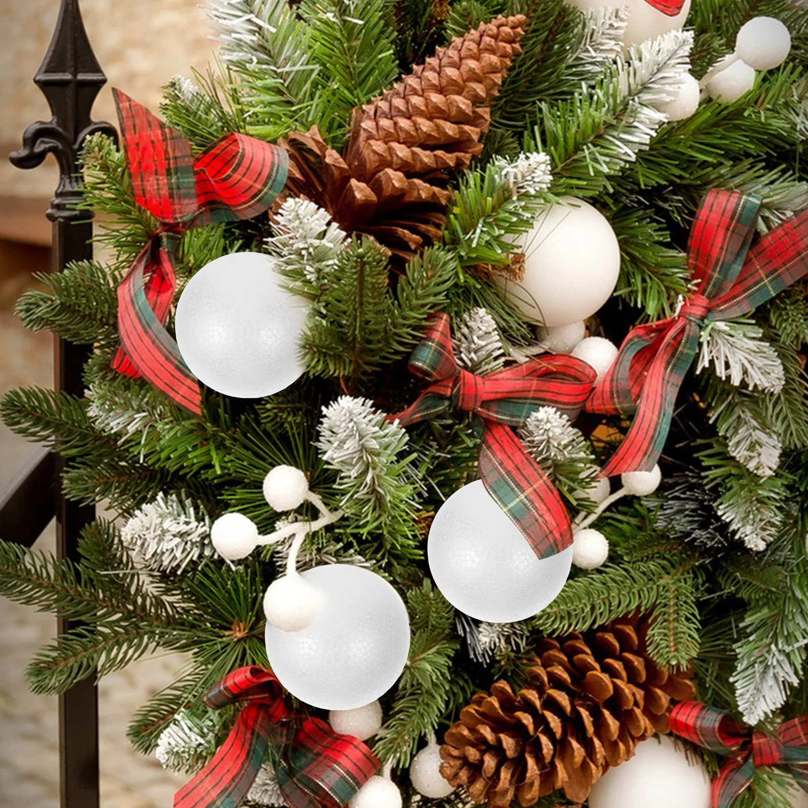 

15 Pcs Round Spheres Polystyrene Balls Solid Foam White DIY Craft Festive Occasions Decoration