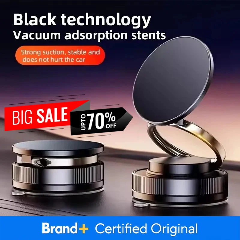 

360 ° Вращающийся магнитный автомобильный держатель для телефона — сверхпрочная вакуумная присоска, магнитное крепление, универсальная подставка для телефона для всех смартфонов