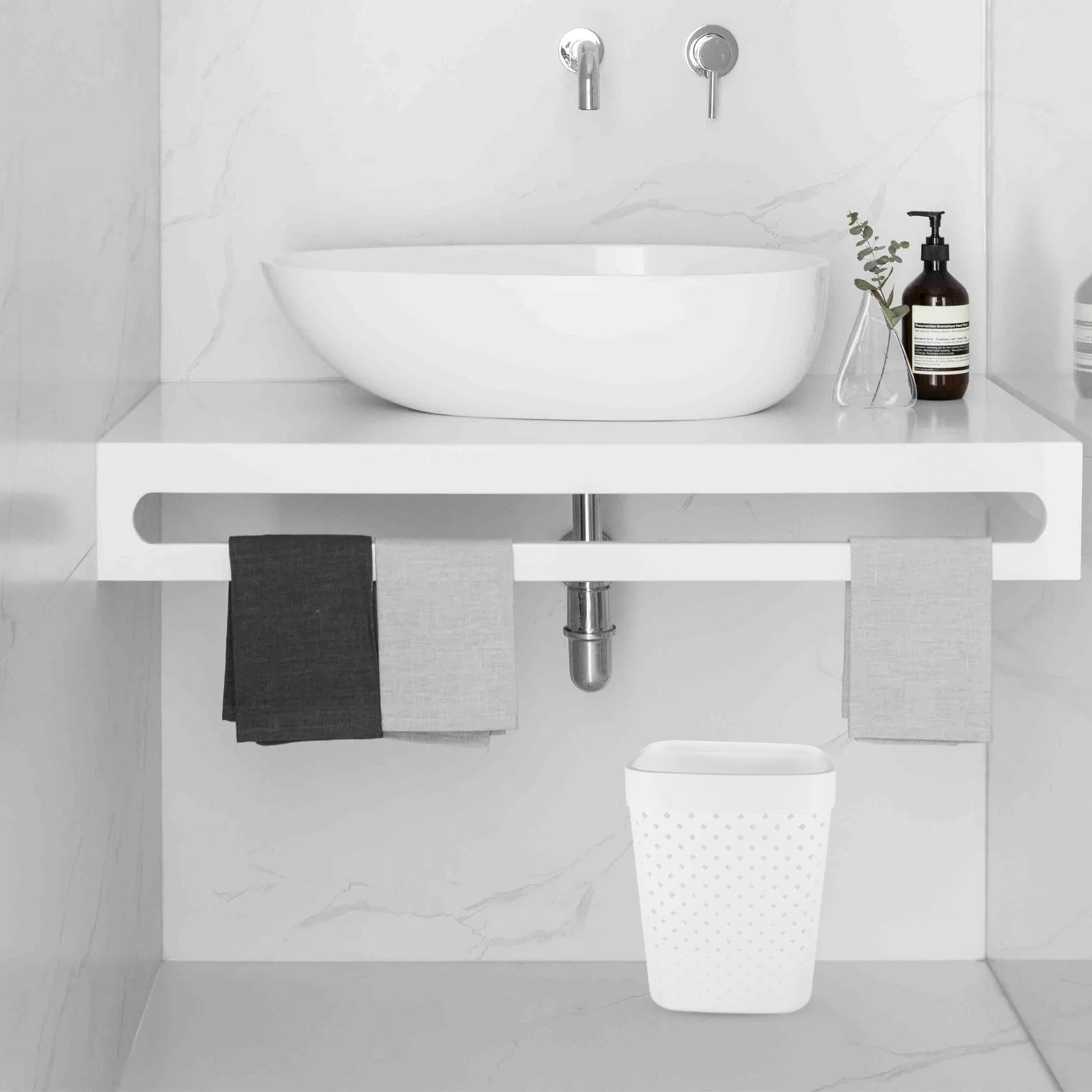 

Portable Garbage Can Plastic Trash Bin for Home Office Bedroom Bathroom Small Trash Can for Desk Wastebasket Storage Bucket