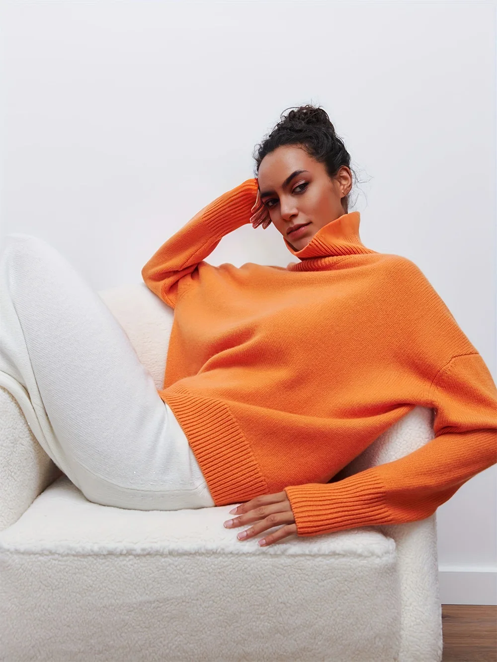 Wixra 2023 Autumn Winter Women\'s Sweater Pullover Basic Turtleneck Oversize Jumper Knitted Sweaters for Women