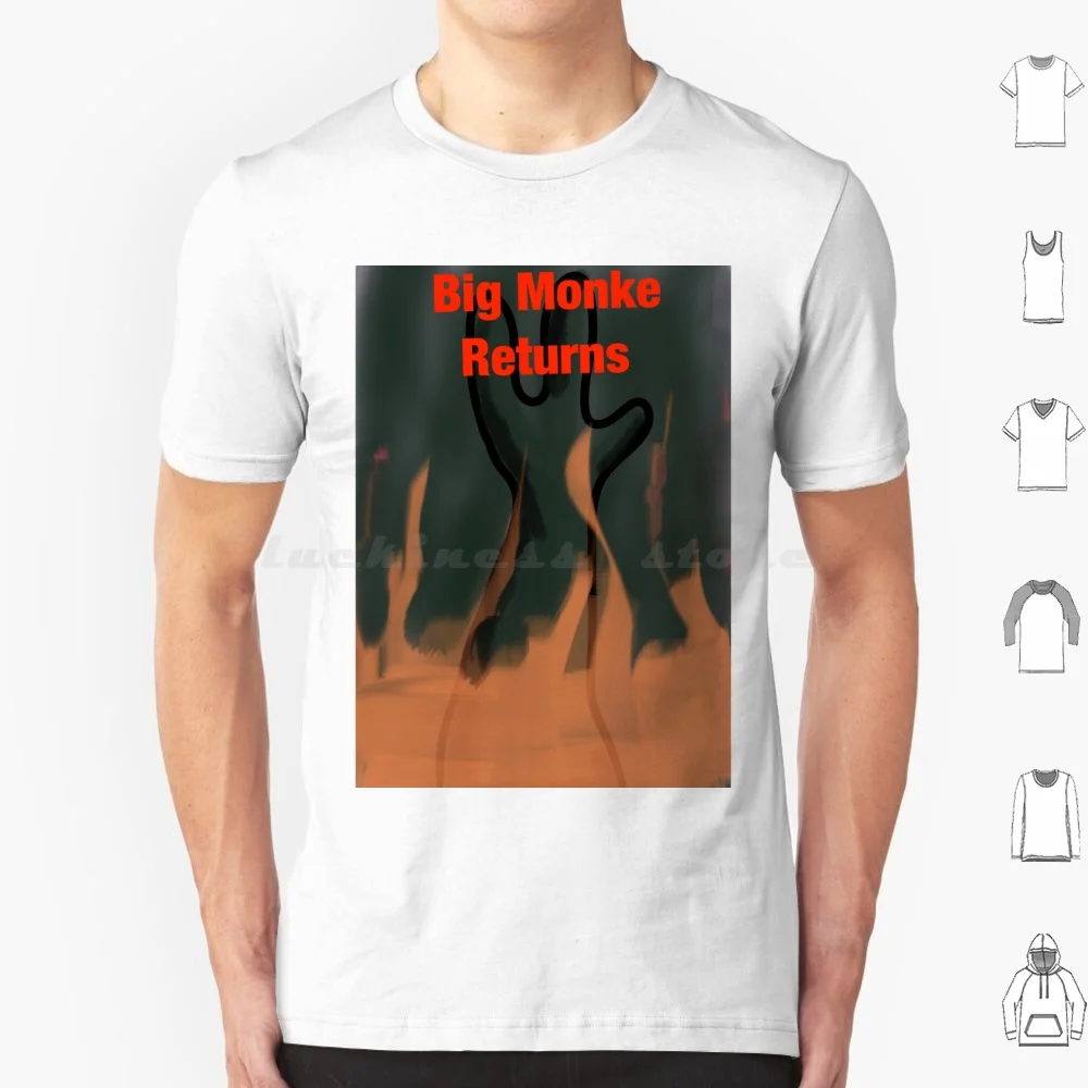Big Monke Returns T Shirt 6xl Cotton Cool Tee Monkey Cool Fire Orange Green Lava