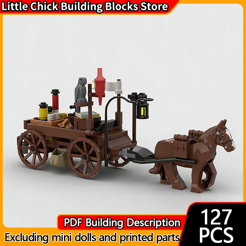 

Средневековый замок, модель MOC, строительные кирпичи, дорожная карета, модульная технология, детский праздничный подарок, сборный игрушечный костюм