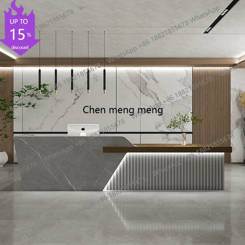 

Стол для салона красоты G153: Роскошная офисная стойка ресепшн, профессиональный длинный прилавок для клиентов, подиум для институтов