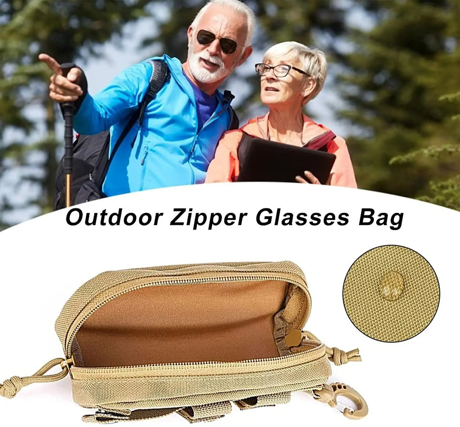 Estuche táctico MOLLE para gafas, caja protectora a prueba de golpes, estuches portátiles para gafas con Clip para cinturón