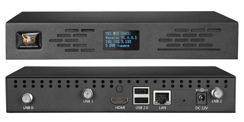 TBS2903 MOI Plus 3 X DVB-S2/S to IP Gateway Mini Server for Transfer Free Satellite  TV Channels to IP Streams view 3