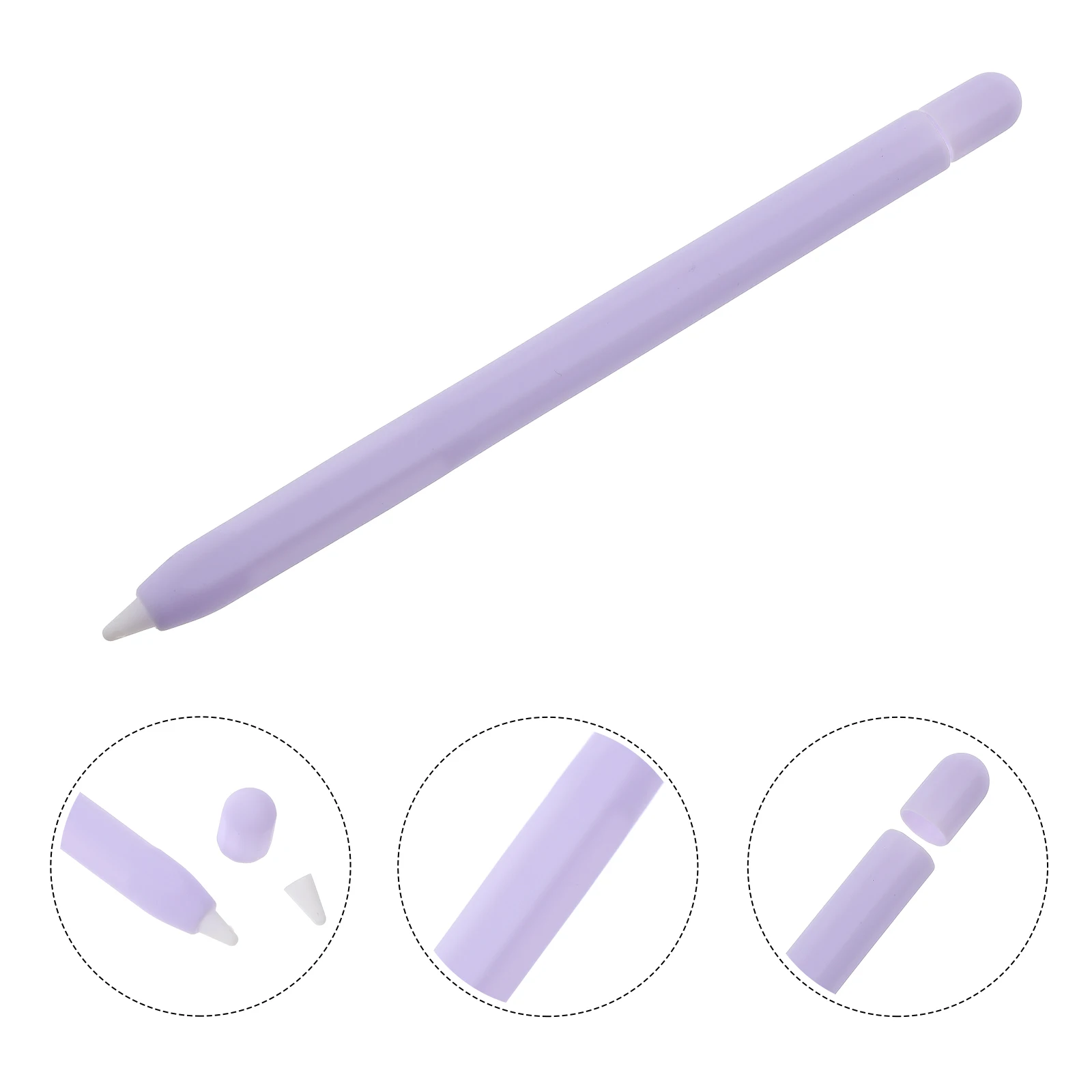 

Stylus Case Pen Holder Silicone Dot Protective Cover for Violet Pencil Sleeve
