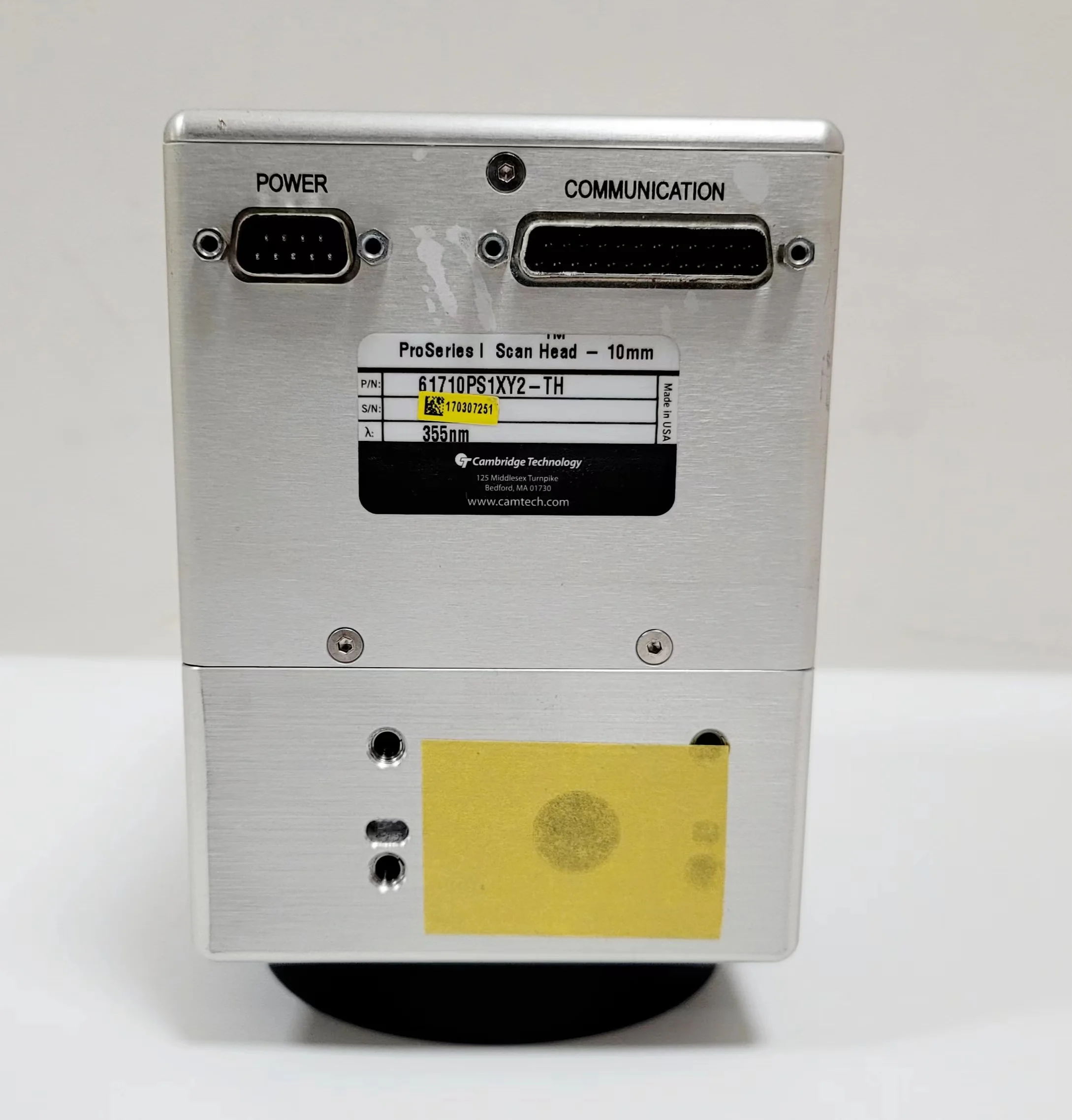 

Cambridge Technology 61710PS1XY2-TH 355nm Laser Galvanometer, CTI ProSeries Scan Head