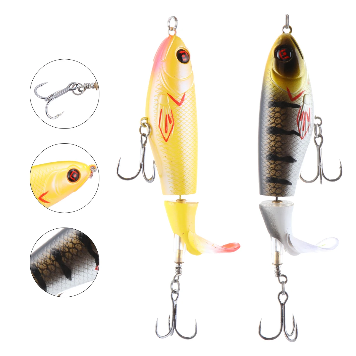 

2Pcs Spiral Durable Hard Abs Simulation Bait Baits for Freshwater Hard Bait Saltwater Fishing Lures Accessories