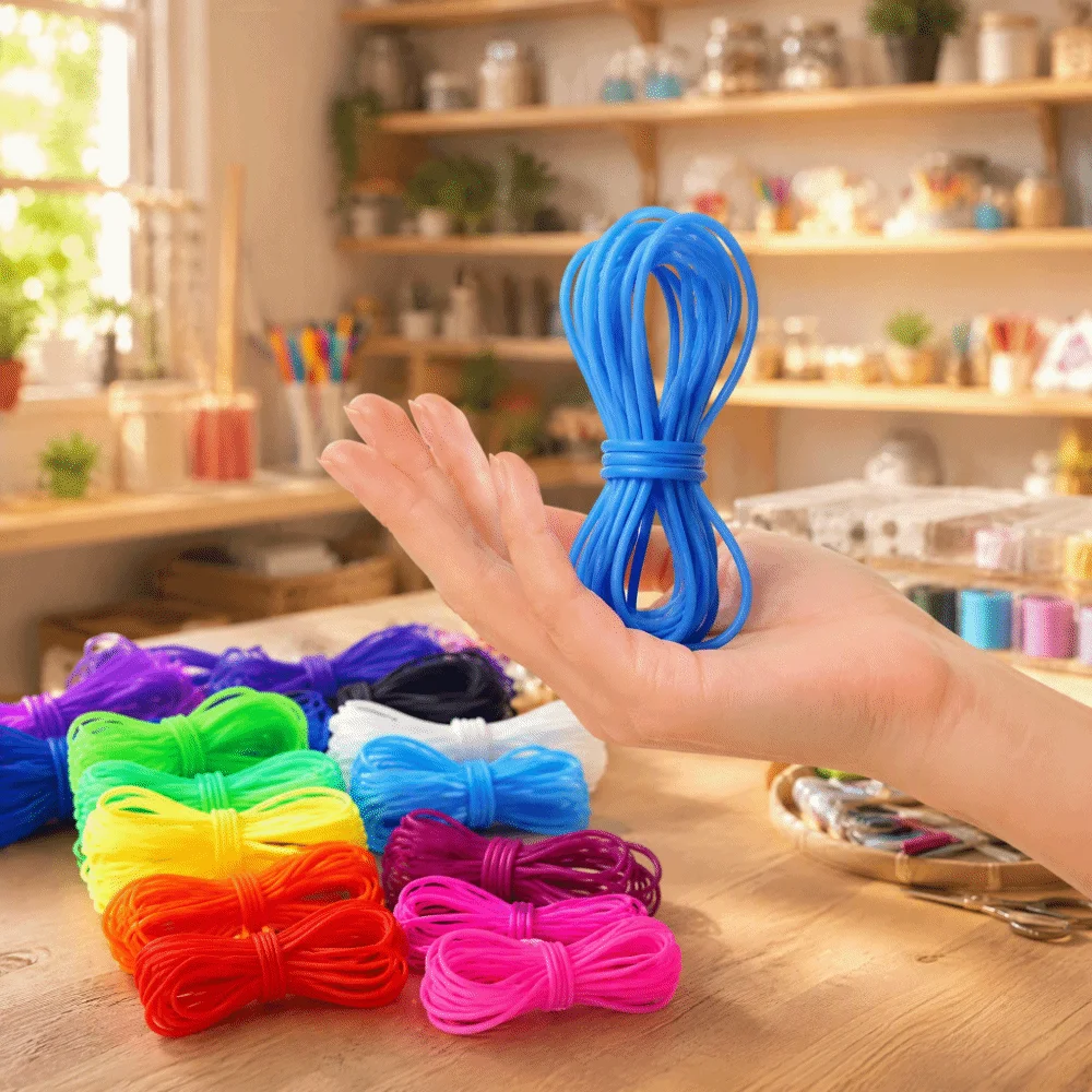 Round Shape Hollow Rubber Tubing Colorful Design Resistance Material Elastic Knitting Cord Transparent Hose 2mm Diameter