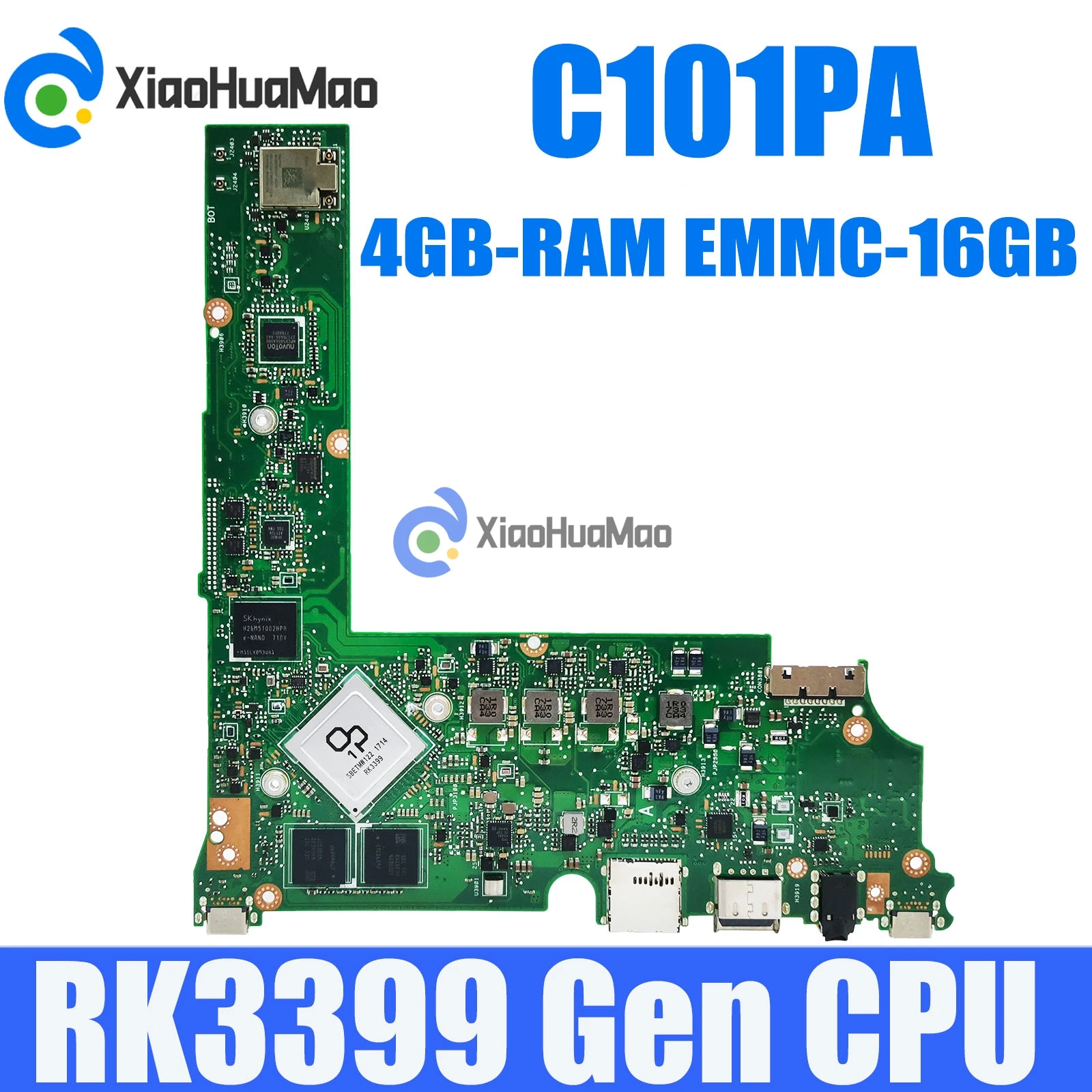 

C101PA With RK3399 CPU 4GB-RAM EMMC-16GB Mainboard For Asus Chromebook Flip C101 C101P C101PA Laptop Motherboard