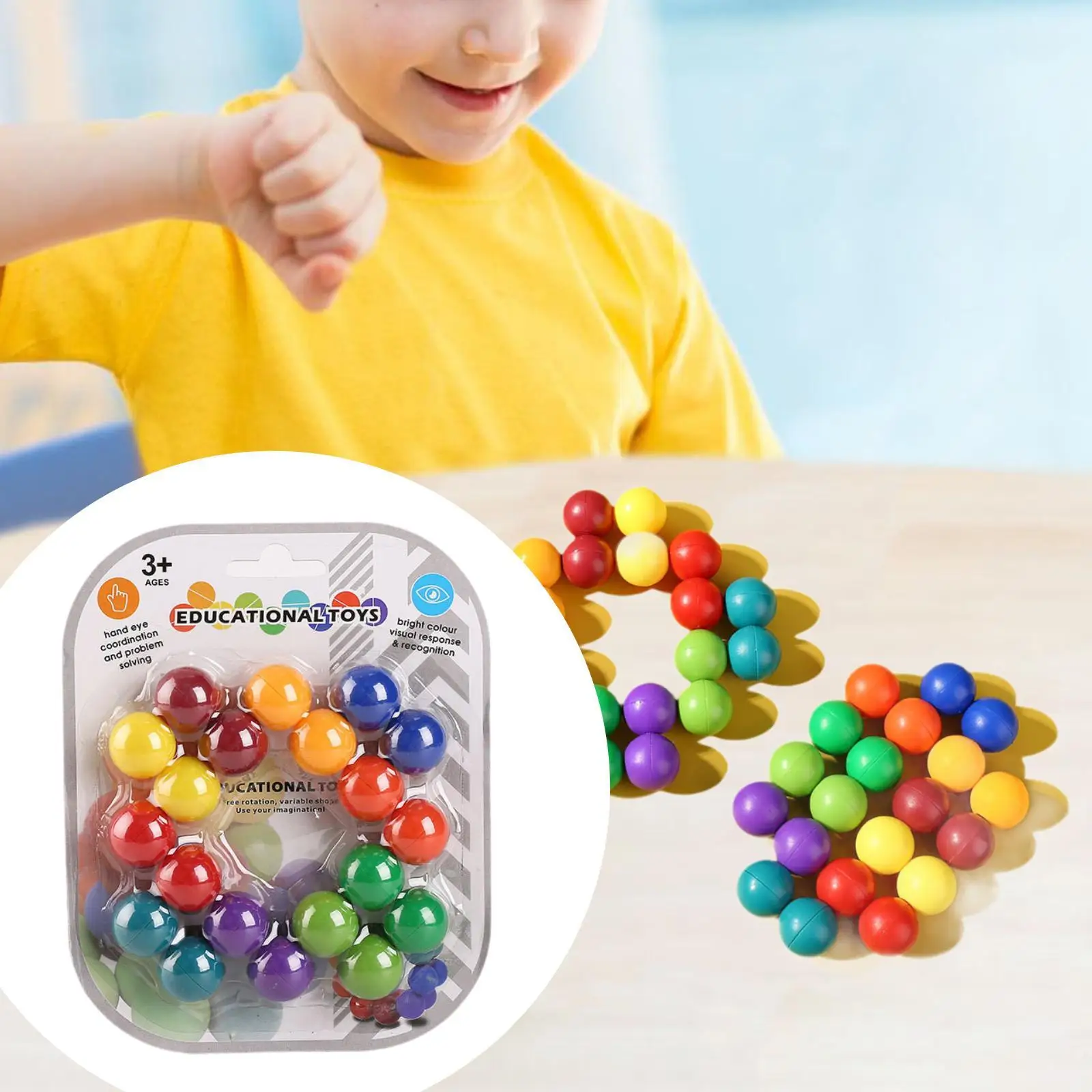 Jeu de puzzle de boule de décompression 3D, activités d'apprentissage préscolaire créatives