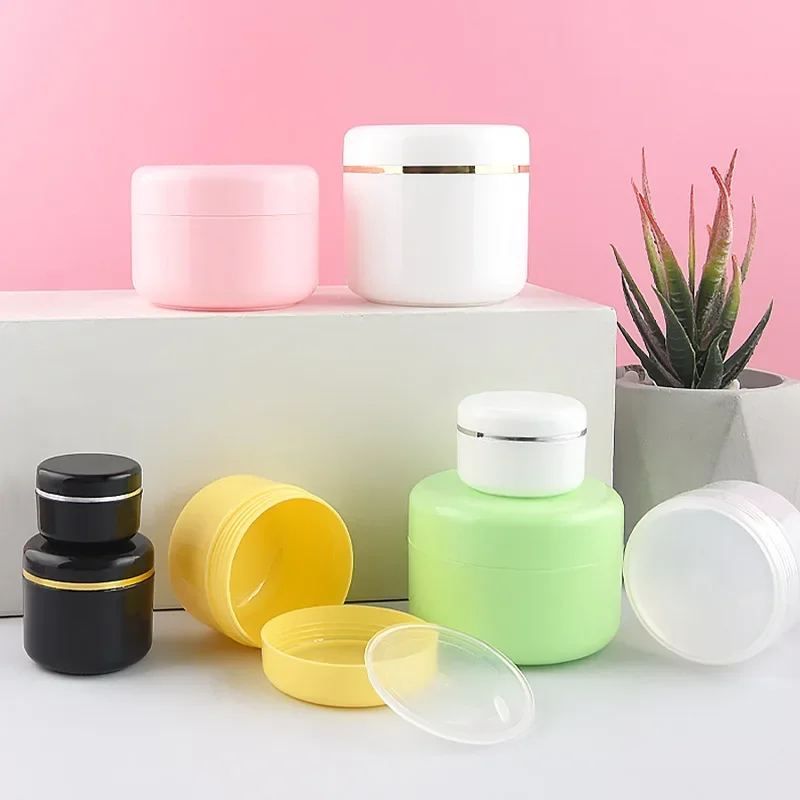 10 Stuks Lege 10G-100G Kleurrijke Reis Plastic Cosmetische Potpotten Met Liners Make-Up Dispenser Containers Voor Gezichtscrème Lippenbalsem