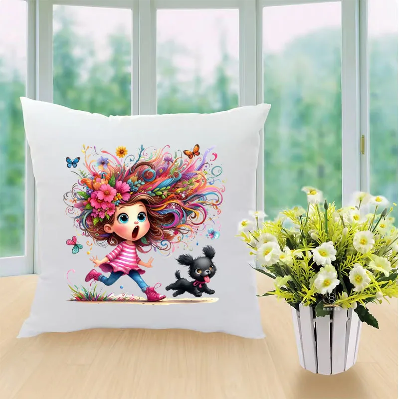 Creative vogue Afro Girl Princess head Iron On Heat Transfer Sticker For Clothes Pinted Vinyl Thermal Washable T-Shirt Applique