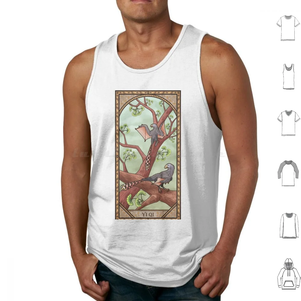 Yi Qi Art Nouveau Tank Tops Vest Sleeveless Dinosaur Yi Qi Bird Theropod Art Nouveau Nouvaeu Nature Trees Tree Woods Classic