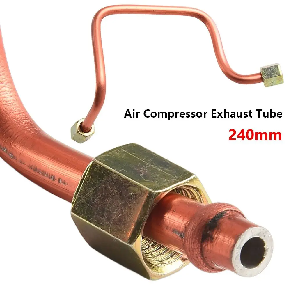 1Pcs 240mm Air Compressor Exhaust Tube Copper-plated aluminum Anti-overheating Valve Tube Smooth Operation Air Line Hose