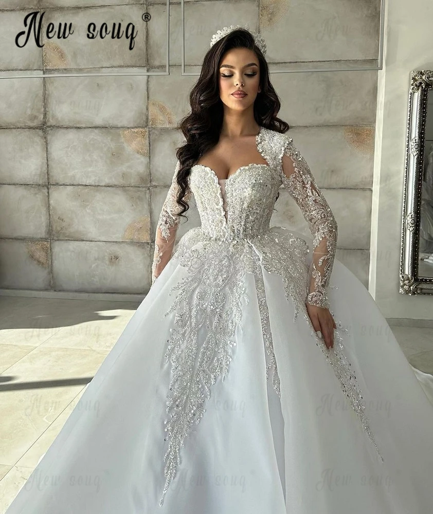 Charming Queen Anne Wedding Dress Lace Appliqued Ivory Bridal Gowns Princess Puffy Vestido De Noiva Abendkleider Custom Made