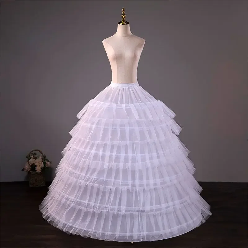 New Adjustable Bridal Wedding Dress Large Skirt Support 6 Steel Ring Dress Cosplay Suit Long Puff Slip Dress