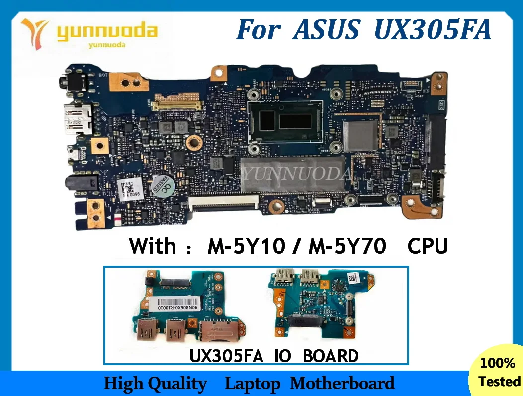 

UX305FA For ASUS U305FA UX305 UX305F Laptop Motherboard With M-5Y105Y10C M-5Y705Y71 CPU 4G 8G RAM USB IO board 100% tested