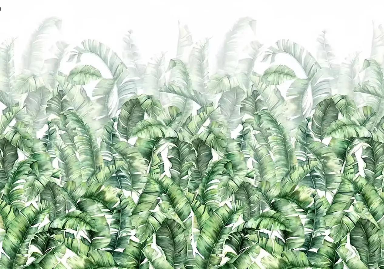 Custom Wallpaper tropical rainforest banana leaf Mural home decoration Painting tapestry relief self-adhesive 3d Wallpaper photo