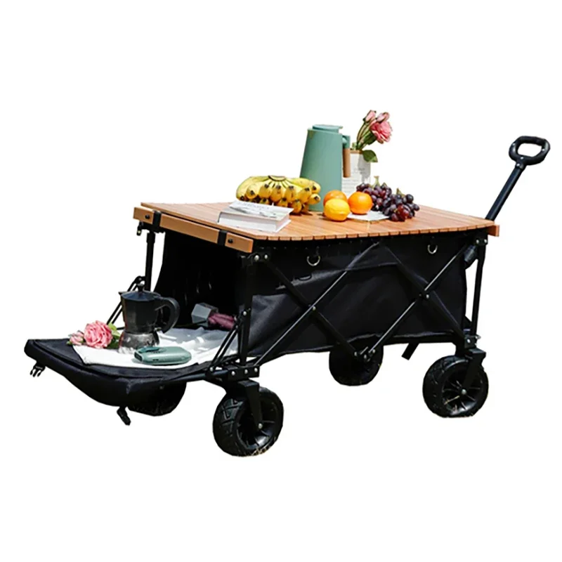 Folding Cart With Wheels For Outdoor Wagon Heavy Duty Collapsible Cart Garden Trolley Picnic Beach Camping Cart