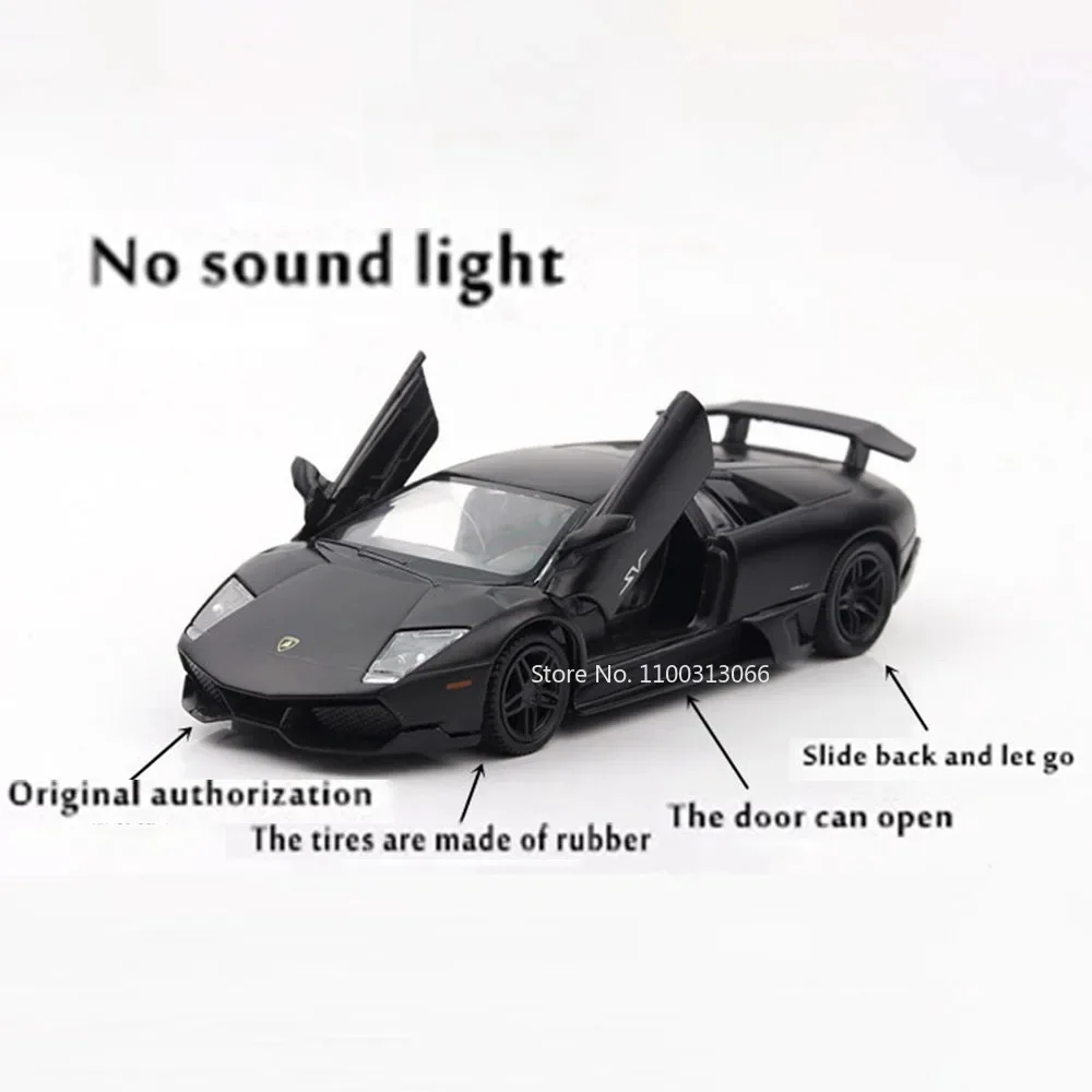 Lamborghini – voiture chauve-souris en alliage moulé sous pression, modèle de portes ouvertes, voitures de sport avec véhicule rétractable, cadeaux de Festival pour enfants, échelle 1:36