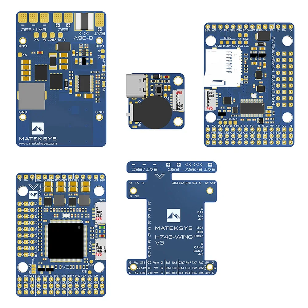 MATEKSYS H743-WING V3 Flight Controller ICM42688P Built-in OSD Baro 3-8S PWM Outputs for RC Multirotor Airplane Fixed-Wing Drone