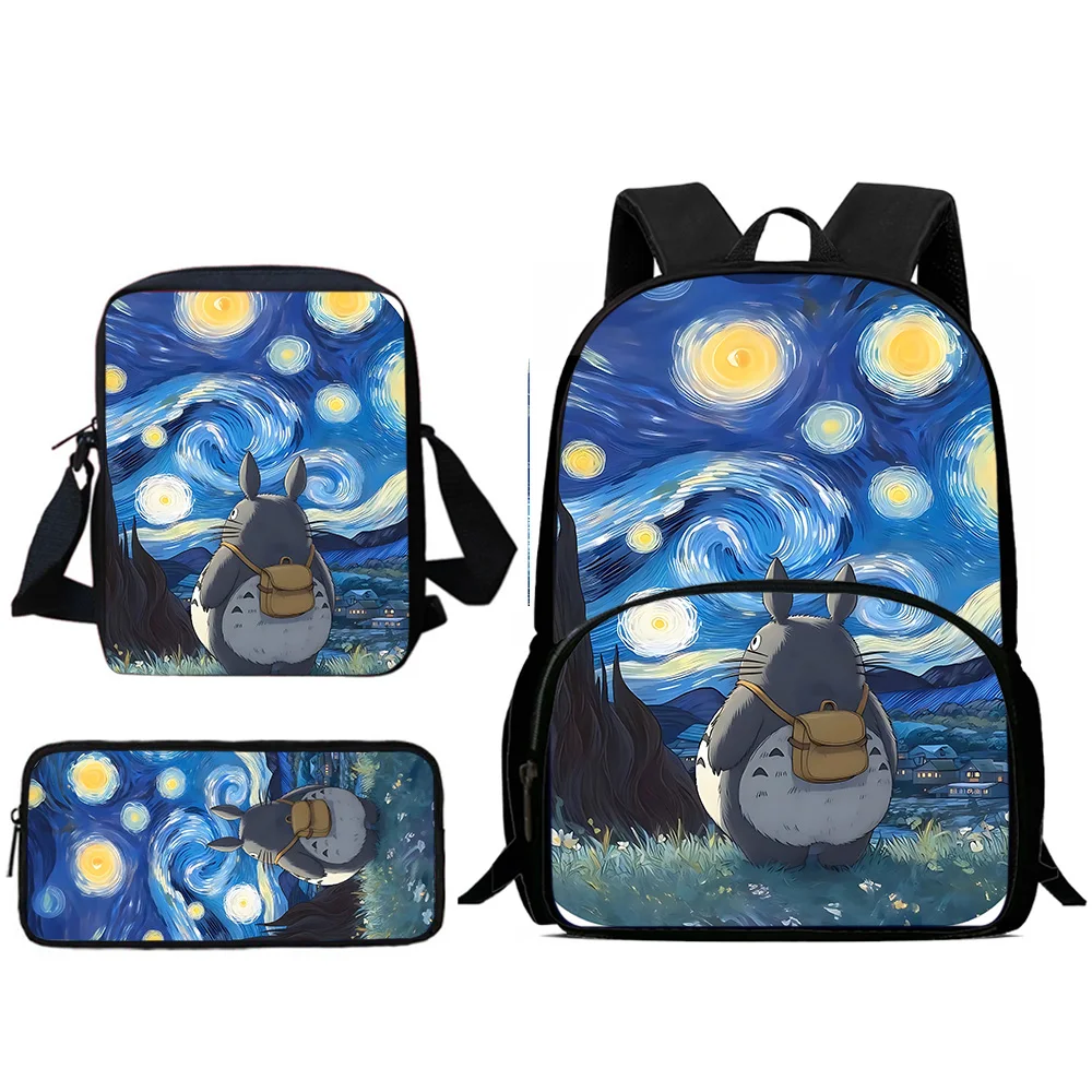 حقائب ظهر للأطفال كارتونية لطيفة على شكل حرف T-Totoros حقيبة كتف مقلمة للتلميذ حقيبة مدرسية ذات سعة كبيرة للبنين والبنات أفضل هدية